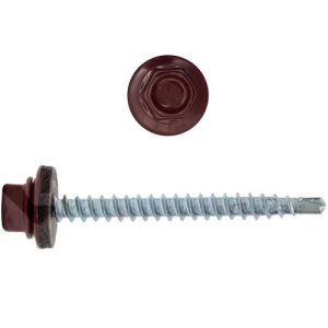 Саморез кровельный Креп-Комп ск703005кф 4,8х70 мм Ral 3005 красное вино 100 штук