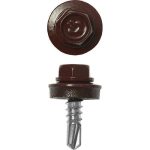 ЗУБР 25 х 5.5 мм, 420 шт., RAL 3005 темно-красный, СКМ саморезы кровельные для металлических конструкций Профессионал