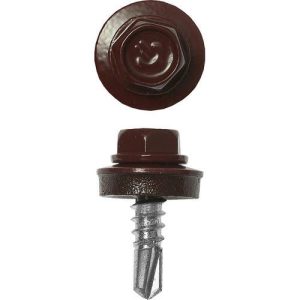 ЗУБР 25 х 5.5 мм, 420 шт., RAL 3005 темно-красный, СКМ саморезы кровельные для металлических конструкций Профессионал