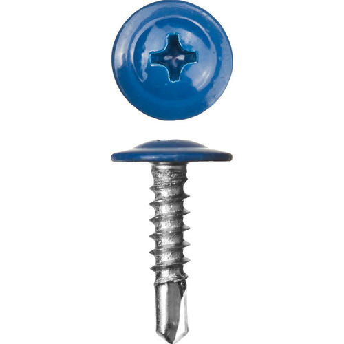 ЗУБР 19 х 4.2 мм, 450 шт., ПШМ-С саморезы с прессшайбой и сверлом для листового металла синий насыщенный Мастер