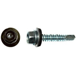 Саморез кровельный Креп-Комп ск55258019кф 5,5х25 мм Ral 8019 серо-коричневый 250 штук