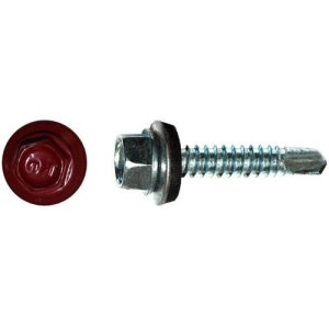 Саморез кровельный Креп-Комп ск55193003кф 5,5х19 мм Ral 3003 красный рубин 250 штук