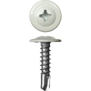 ЗУБР 19 х 4.2 мм, 450 шт., ПШМ-С саморезы с прессшайбой и сверлом для листового металла белый Мастер