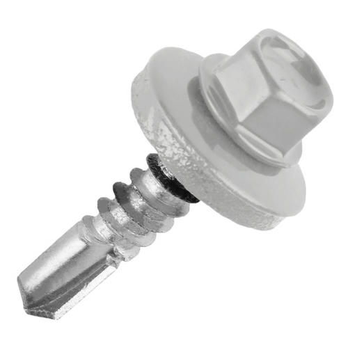 Саморез кровельный с буром 5,5х25мм серый RAL-7004 60шт