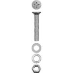 ЗУБР M4 x 40 мм, 15 шт., потайная головка, винт DIN 965 в комплекте с гайкой, шайбой, шайбой пружинной