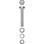 ЗУБР M10 x 50 мм, 2 шт., болт с шестигранной головкой в комплекте с гайкой, шайбой, шайбой пружинной