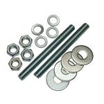 Шпилька DIN976 с гайкой и шайбой М10x140 2шт