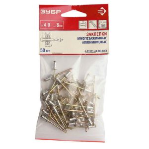 ЗУБР 4.0 x 16 мм, 500 шт., заклепки многозажимные, алюминиевые