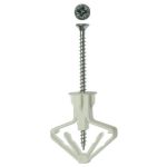 ЗУБР 4 шт., 10 х 50 мм, тип Бабочка, полипропиленовый, с оцинкованным саморезом, дюбель для пустотелых конструкций