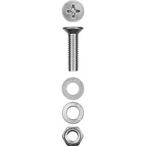 ЗУБР M5 x 30 мм, 14 шт., потайная головка, винт DIN 965 в комплекте с гайкой, шайбой, шайбой пружинной