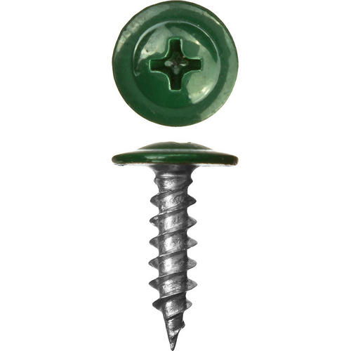 ЗУБР 25 х 4.2 мм, 400 шт., ПШМ саморезы с прессшайбой для листового металла RAL-6005 зеленый насыщенный Мастер