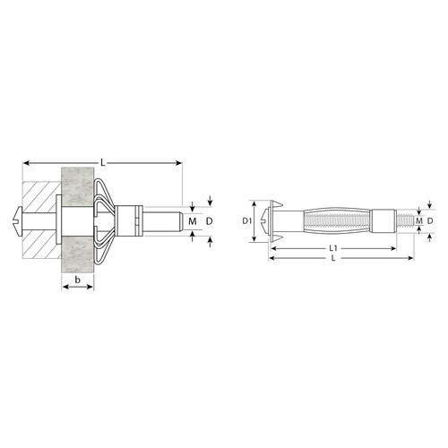 ЗУБР МОЛЛИ М8 x 80 x 13 мм, анкер для пустотелых конструкций, 35 шт — изображение 2