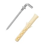 Шуруп-крюк L-образный 3,5х52мм с манжетой с дюбелем 2шт