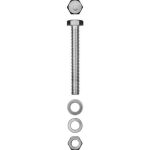 ЗУБР M10 x 70 мм, 2 шт., болт с шестигранной головкой в комплекте с гайкой, шайбой, шайбой пружинной