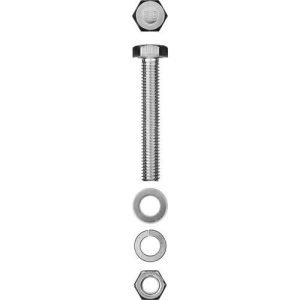 ЗУБР M6 x 60 мм, 6 шт., болт с шестигранной головкой в комплекте с гайкой, шайбой, шайбой пружинной