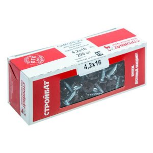 Саморезы металл-металл с прессшайбой ШСММ 4,2х16мм, 200шт, RAL 8017 шоколадно-коричневый