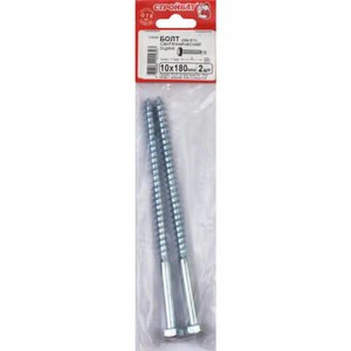 Болт сантехнический оцинк. DIN 571 10х180 (2 шт) — изображение 2