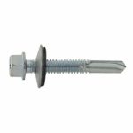 Саморез кровельный с шестигранной головкой, прессшайбой и удлиненным сверлом до 15мм 5,5x51