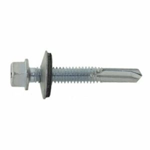 Саморез кровельный с шестигранной головкой, прессшайбой и удлиненным сверлом до 15мм 6,3x51