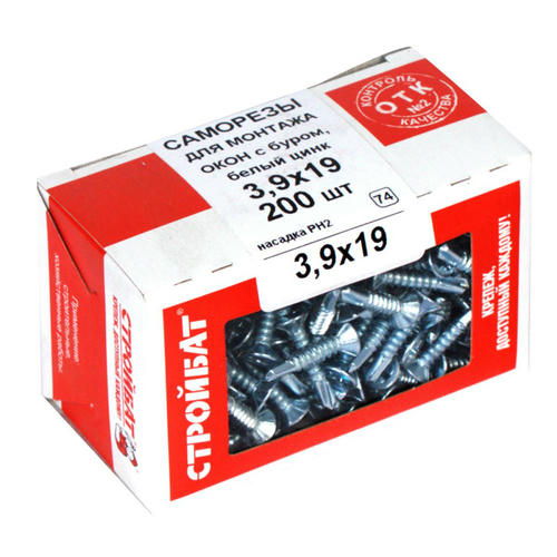 Саморезы для монт.окон оцинк. с буром 3,9х19 (200 шт)
