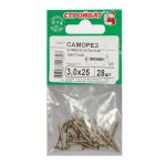 Саморезы универсальные желтые ШУж 3,0х25мм, потайная голова, 28шт