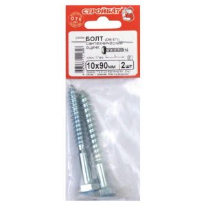 Болт сантехнический оцинк. DIN 571 10х 90 (2 шт)