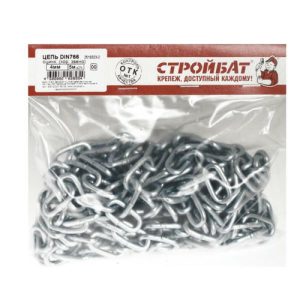 Цепь оцинк. DIN 766 короткое звено 4мм 5м/уп.