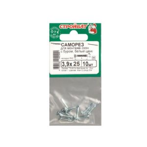 Саморезы для монт.окон оцинк.с буром 3,9х25 (10 шт)