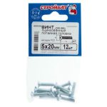 Винт оцинк.пот. DIN 965 М 5х20 (12шт)