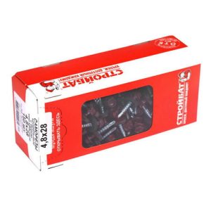 Саморезы кровельные с буром 4,8х28 тем.красные (150 шт)