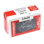 Саморезы универсальные оцинкованные ШУц 2,5х25мм, потайная голова, 200шт