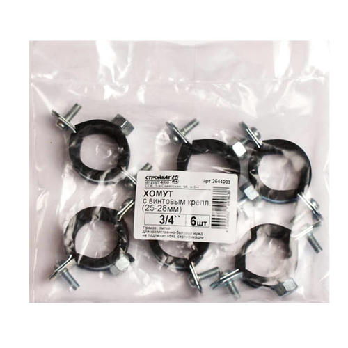 Хомут с винт.крепл. 3/4" (25-28 мм) (6 шт)