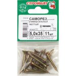 Саморезы универсальные желтые ШУж 5,0х35мм, потайная голова, 11шт