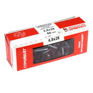 Саморезы кровельные с буром 4,8х28 тем. красные (60 шт)