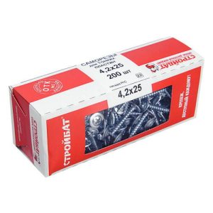 Саморезы металл-металл с прессшайбой ШСММ 4,2х25мм, 200шт, цинк
