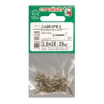 Саморезы универсальные желтые ШУж 3,5х20мм, потайная голова, 26шт