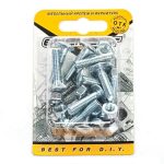 Болт мебельн.с усом DIN 607 6x25 с гайкой (белый цинк 10 шт)