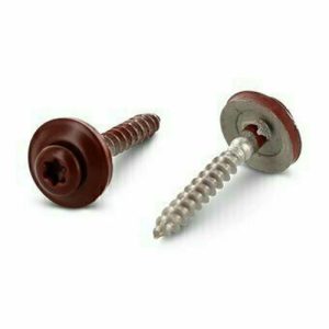 Шуруп ART 9087 А2 c полупотайной головкой и двухсоставной шайбой сталь+EPDM, звездообразный шлиц TX 4,5х80 TX20 RAL 3009