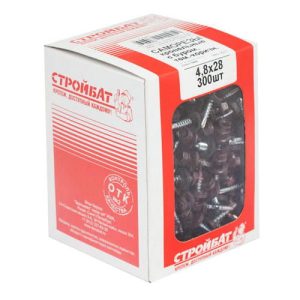 Саморезы кровельные с буром 4,8х28 тем. коричневые (300 шт)