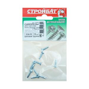 Саморезы для монт.окон оцинк.с буром 3,9х16 (10 шт)