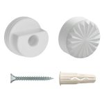 Комплект крепления для зеркала, белый рифлёный, 1шт, блистер