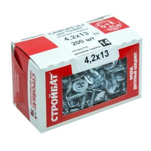 Саморезы металл-металл с прессшайбой ШСММ со сверлом 4,2х13мм, 200шт, цинк