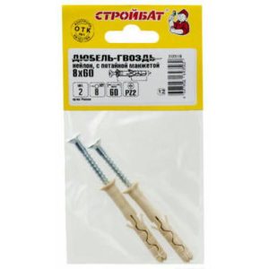 Дюбель-гвоздь нейлон пот.манж. 8х 60 (2 шт)