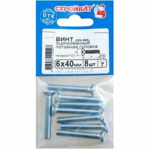 Винт оцинк.пот. DIN 965 М 6х40 (8шт)