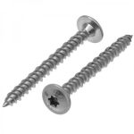 Шуруп ART 9811 А2 с низкой полукруглой головкой с фланцем, двухзаходная резьба разной высоты 8х120 TX40