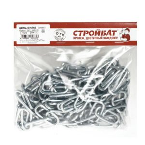 Цепь оцинк. DIN 763 длинное звено 4мм 5м/уп.