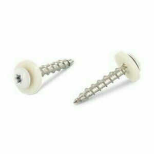 Саморез ART 9066 А2 для подоконников с подкладной шайбой из полиамида, крупная резьба, звездообразный шлиц, RAL 9003 3,9х32