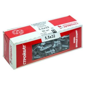 Саморезы кровельные оц.с буром 5,5х32 (60 шт)