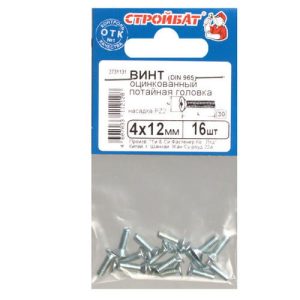 Винт пот. DIN 965 М4x12 (16 шт)