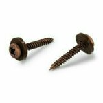 Саморез ART 9066 А2 для подоконников с подкладной шайбой из полиамида, мелкая резьба, крестообразный шлиц PZ, коричневый 3,9х32